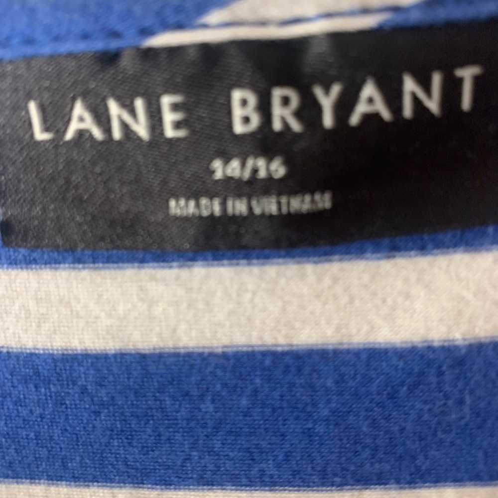 Lane Bryant (2 tops)Blue and White Striped Top and Pink Pinstriped Top - Picture 16 of 16